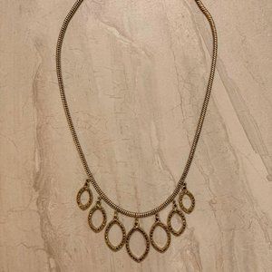 Gold & amber crystal necklace